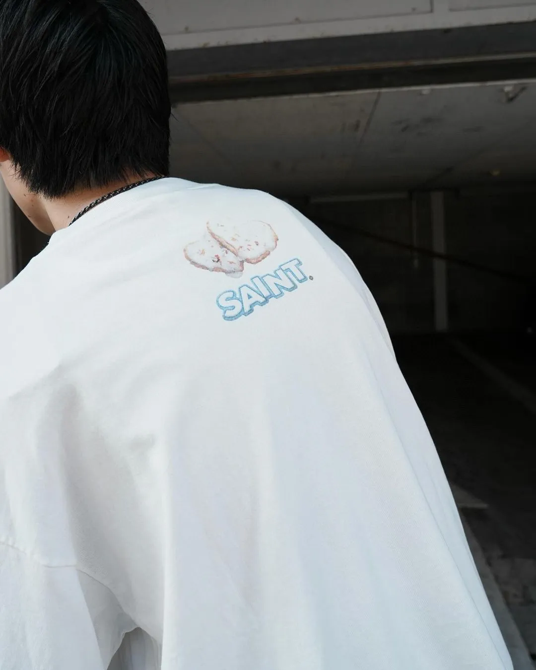 SAINT Mxxxxxx HEART COOKIES L/S TEE/WHT Love Oreo printed long sleeves Off-white S-XL Customized co-branded main mark/wash mark Correct version Ready-made garments washed and distressed VINTAGE feeling Top-notch printing technology Perfect restoration